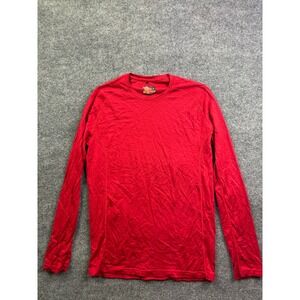 Macpac Merino Wool Base Layer Top Mens Small Red Long Sleeve Hiking Outdoor